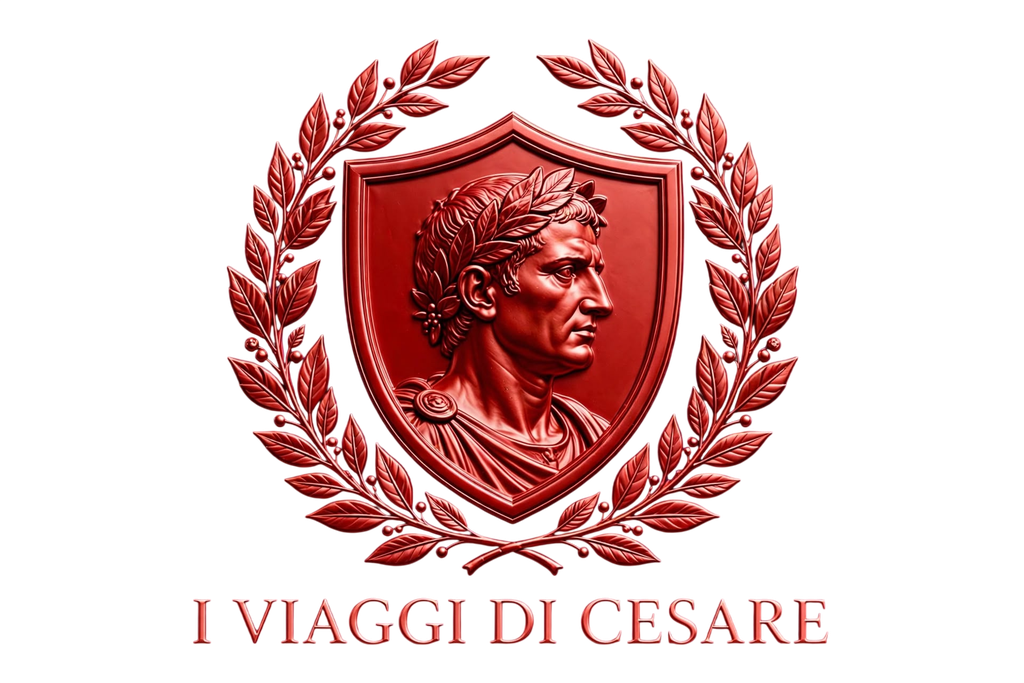 I Viaggi di Cesare — stemma con corona d'alloro